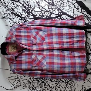 Red Camel Woven Long Sleeve Flannel Shirt